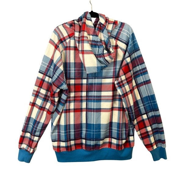 Spark Paws Mens Size 2XL Human Hoodie Blue and Red Plaid EUC - Picture 5 of 11